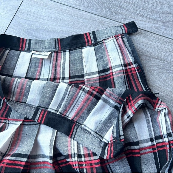 Plaid Midi Skirt in Red and Black - Picture 12 of 15